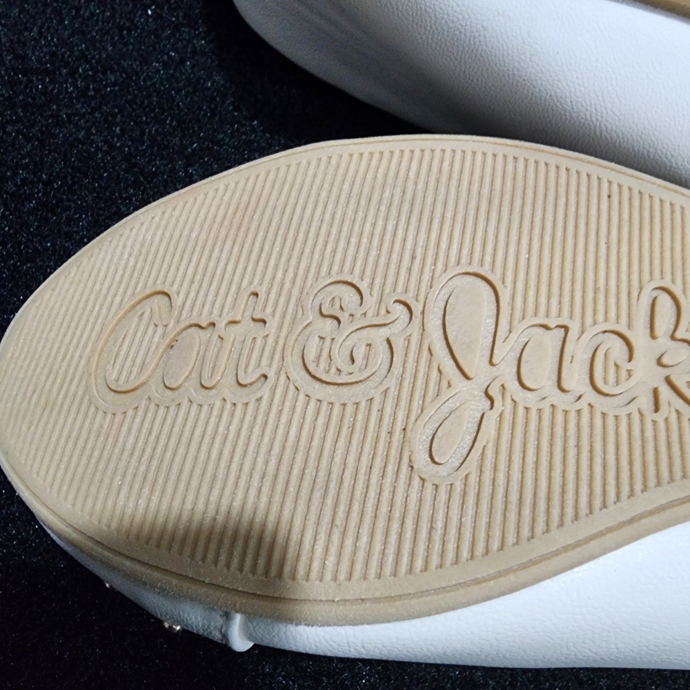 Cat Jack Girls White Studded Ballet Flats Shoes Kids Size 12 - Picture 8 of 9